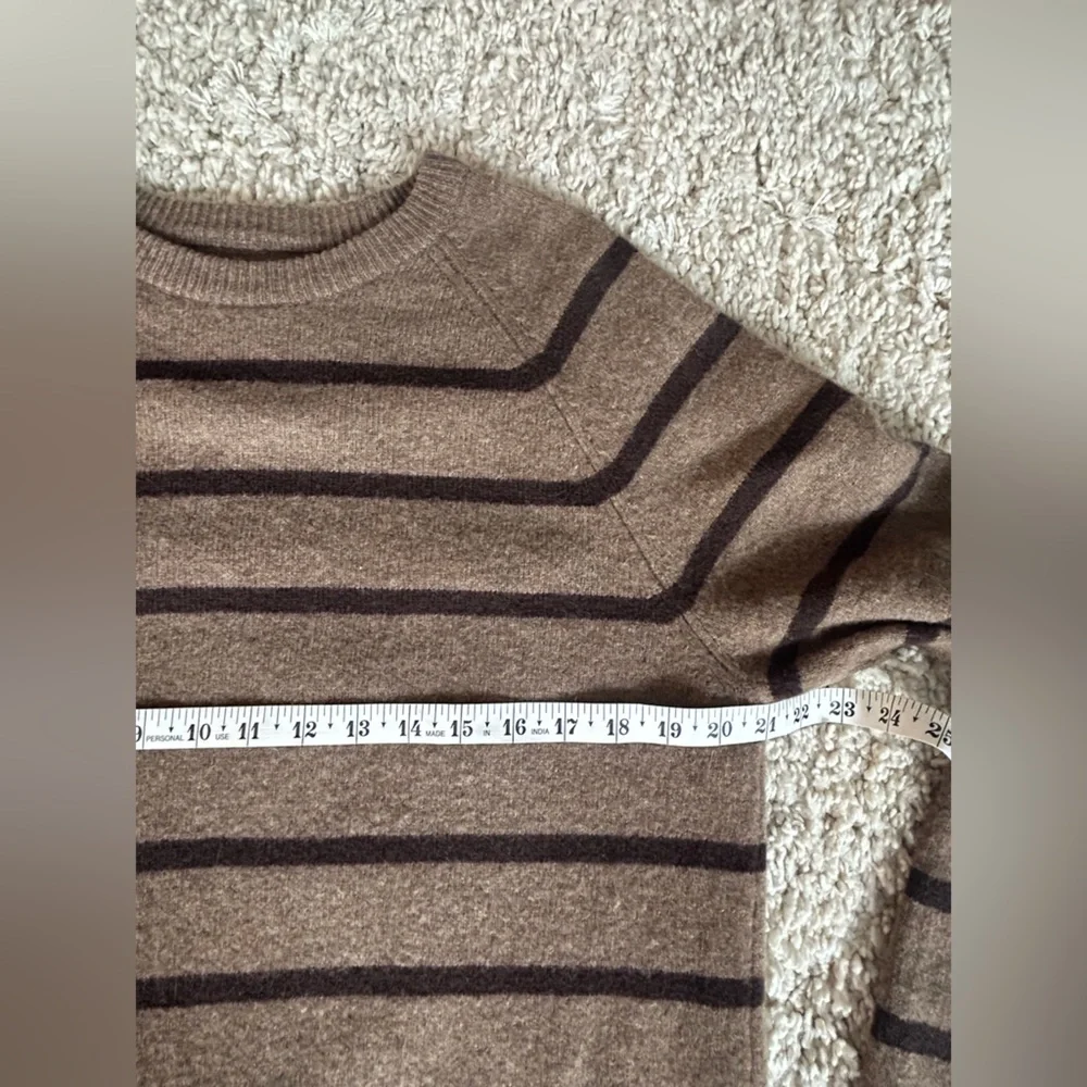 Express 100% Lambswool Brown Striped Crewneck Sweater Men’s Large